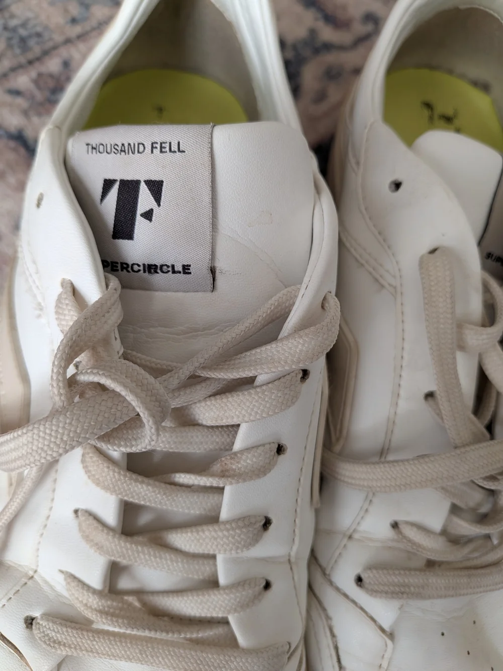 Men's White Leather Casual Sneakers with Neutral Accents